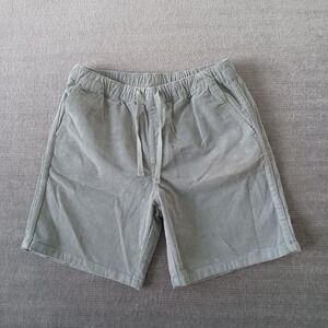 Katin Corduroy Shorts Men Large Green Stretch Drawstring Casual Resort 8" Inseam
